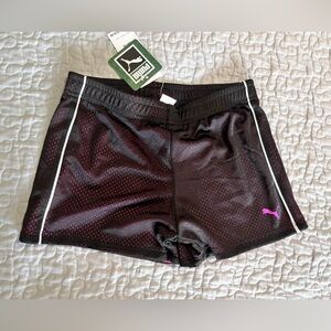 Puma Women's Black and Pink Athletic Shorts